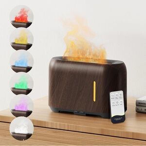 Essential Oil Diffuser 240ml, Multicolor Flame Aroma Oil Diffuser with Remote